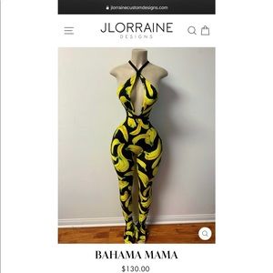 J. Lorraine Bodysuit, small, black and yellow WORN ONCE to dinner